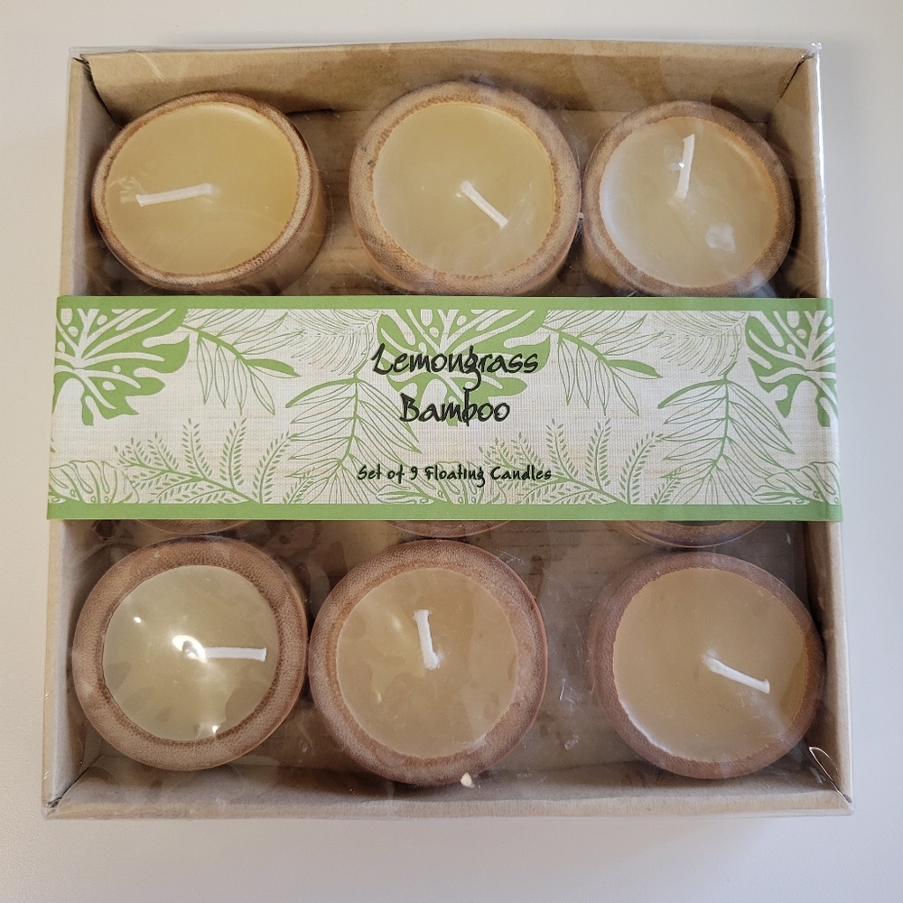 Coldwater Creek Lemongrass Bamboo Floating Candles